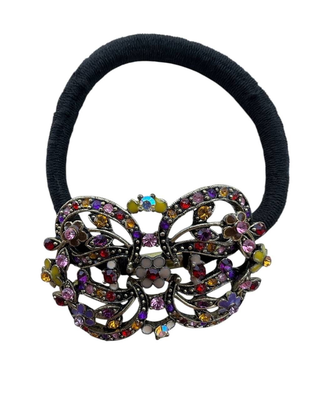 Multicolor Crystal Butterfly Hair Tie Elastic Band